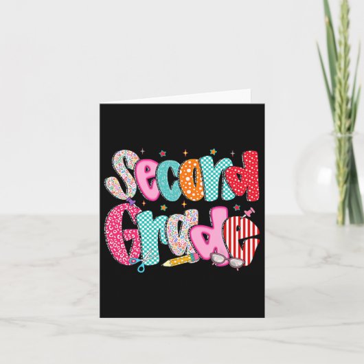 Second Grade Girls Back To School Preppy Pencil 2n カード (正面)