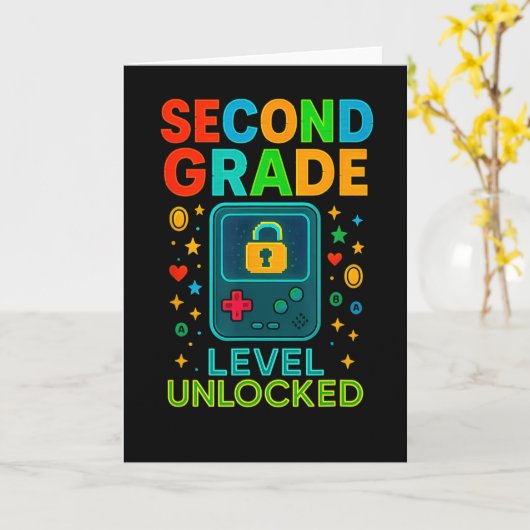 Second Grade Level Unlocked Gamer Ck To School Con カード (黄色い花)
