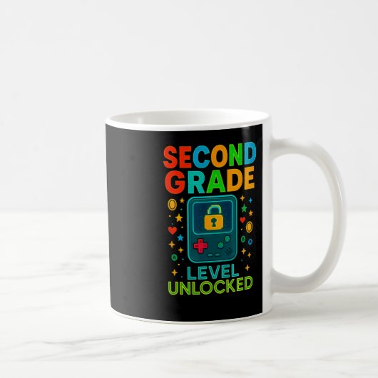 Second Grade Level Unlocked Gamer Ck To School Con コーヒーマグカップ (右)