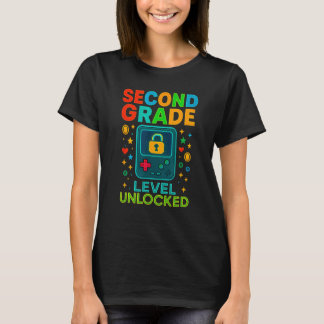 Second Grade Level Unlocked Gamer Ck To School Con Tシャツ