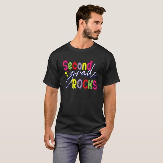 Second Grade Rocks Back To School   Teachers Stude Tシャツ (正面フル)