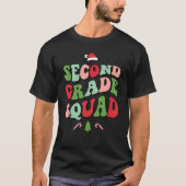 Second Grade Squad Xmas Groovy Family Christmas Pa Tシャツ (正面)