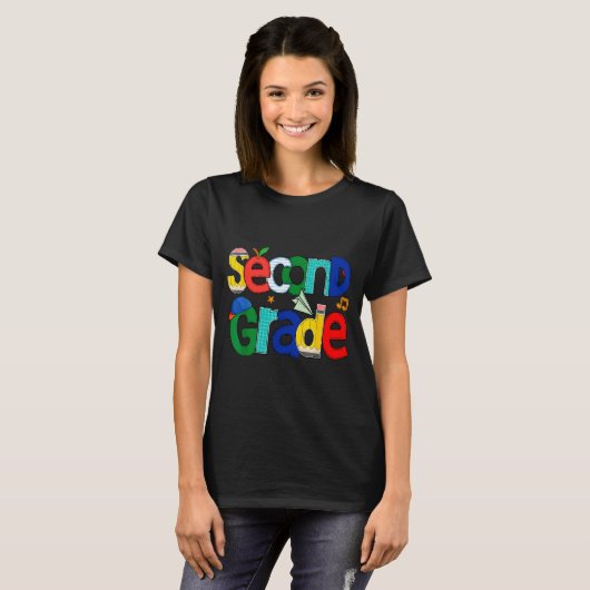 Second Grade Student School Clroom Learning Educat Tシャツ (正面フル)