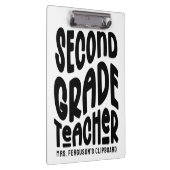 Second Grade Teacher Black Typography Design  クリップボード (右)