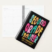 Second Grade Teacher Colorful Text プランナー手帳 (ディスプレー)