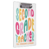 Second Grade Teacher Colorful Typography Design  クリップボード (右)