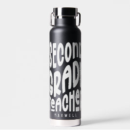 Second Grade Teacher Minimalist Text ウォーターボトル