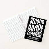 Second Grade Teacher White Typography ノートブック (内部)