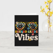 Second Grade Vibes - 2nd Grade Team Retro 1st Day  カード (黄色い花)