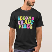 Second Grade Vibes Groovy 2nd Grade Team 1st Day o Tシャツ (正面)
