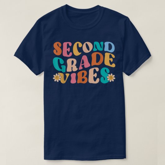Second Grade Vibes Retro Back to School Teacher Wo Tシャツ (デザイン正面)