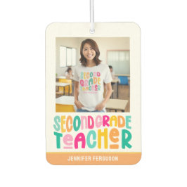 Second Gradel Teacher Colorful Text Photo カーエアーフレッシュナー