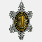 Second Lieutenant 2LT Platoon Leader スノーフレークピューターオーナメント (左)