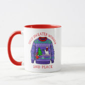 Second Place Ugly Sweater Winner Christmas マグカップ (左)