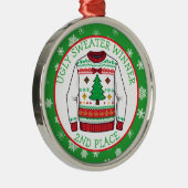 Second Place Ugly Sweater Winner Christmas メタルオーナメント (右)