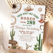 Second Rodeo Cowboy Wild West Birthday Invitation  招待状