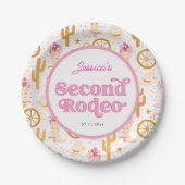 Second Rodeo Cowgirl 2nd Birthday ペーパープレート (正面)