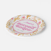 Second Rodeo Cowgirl 2nd Birthday ペーパープレート (アングル)