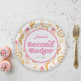 Second Rodeo Cowgirl 2nd Birthday ペーパープレート