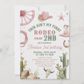 Second Rodeo Cowgirl Western Birthday Invitation  招待状 (正面)