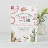 Second Rodeo Cowgirl Western Birthday Invitation  招待状 (スタンド正面)