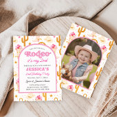 Second Rodeo Western Cowgirl Photo 2nd Birthday 招待状