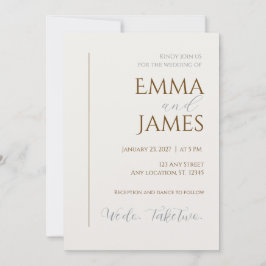 Second Wedding Invitation. Modern minimalist  招待状