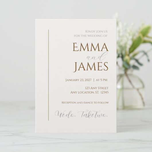 Second Wedding Invitation. Modern minimalist  招待状 (スタンド正面)