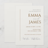Second Wedding Invitation. Modern minimalist  招待状 (正面/裏面)
