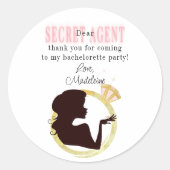 Secret Agent Licence Party Bachelorette Itinerary ラウンドシール (正面)