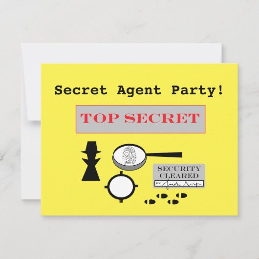 「Secret Agent/Spy」パーティの招待状 招待状 (正面)