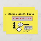 「Secret Agent/Spy」パーティの招待状 招待状 (正面/裏面)