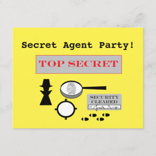 「Secret Agent/Spy」パーティの招待状 招待状