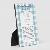 Secret B&B Cinnamon Roll Recipe Blue Buffalo Check フォトプラーク (側面)