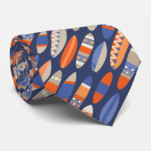 Secret Beach Hawaiian Surfboards - Blue and Orange ネクタイ (ロール)