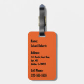 Secret Beach Hawaiian Surfboards - Orange ラゲッジタグ (裏面縦)