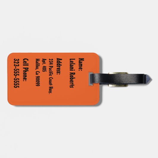 Secret Beach Hawaiian Surfboards - Orange ラゲッジタグ (裏面横)