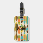 Secret Beach Hawaiian Surfboards - Turquoise ラゲッジタグ (正面縦)