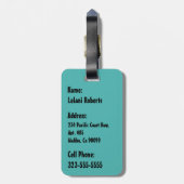 Secret Beach Hawaiian Surfboards - Turquoise ラゲッジタグ (裏面縦)