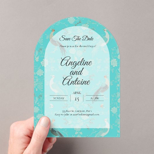 Secret d'Indochine luxury Chinoiserie pattern アクリル招待状 (インサイチュ (ポータブル))