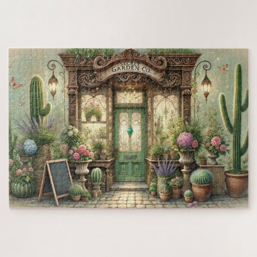 Secret Garden Cactus Shop Plant Nursery Gift ジグソーパズル (横)