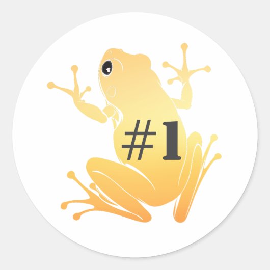 Secret Heart "#1" Gold Flying Frog Classic ラウンドシール (正面)