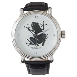 Secret Heart Frog Vintage Black Leather Scientific 腕時計