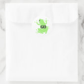 Secret Heart "GO" Green Flying Frog Classic Round ラウンドシール (バッグ)