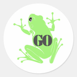 Secret Heart "GO" Green Flying Frog Classic Round ラウンドシール