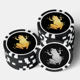 Secret Heart Gold and Silver Flying Frog ポーカーチップ