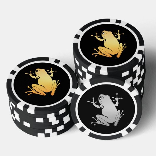 Secret Heart Gold and Silver Flying Frog ポーカーチップ (積み重ね)