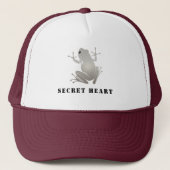Secret Heart Silver Frog Custom Text Trucker キャップ (正面)