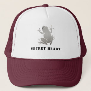 Secret Heart Silver Frog Custom Text Trucker キャップ
