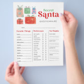 Secret Santa Gift Exchangeアンケート チラシ (手)